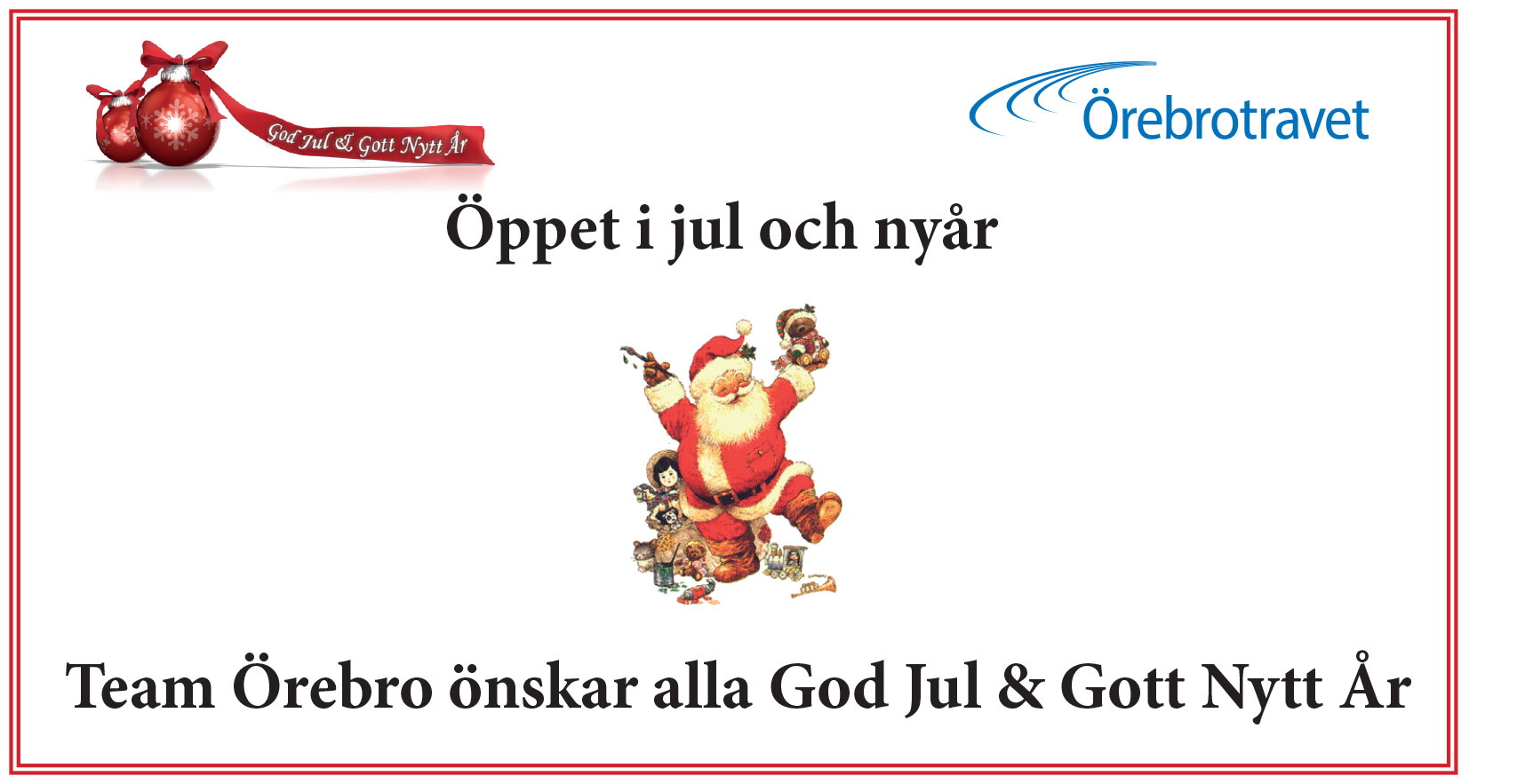 Öppettider i jul och nyår