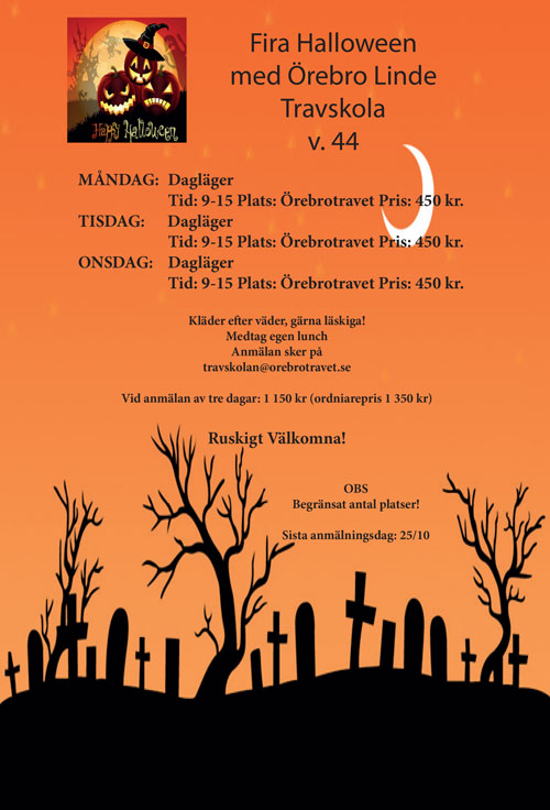 Fira Halloween med Örebro Linde Travskola!